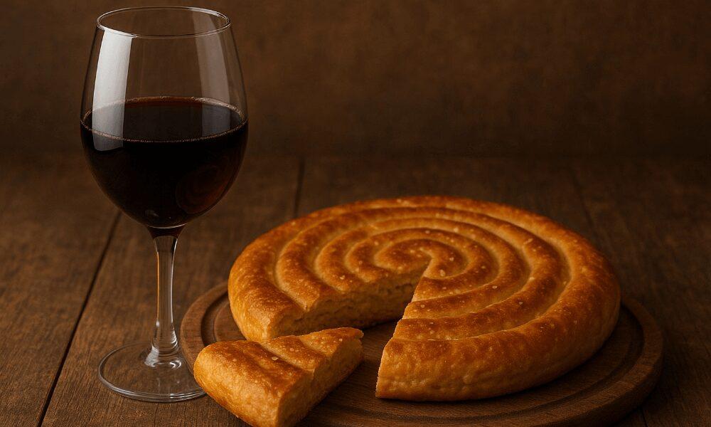 Armenian Gata and Wine