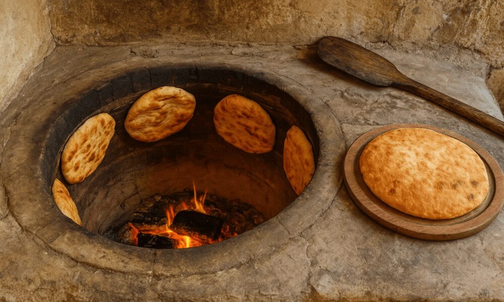 Baking traditional Armenian lavash